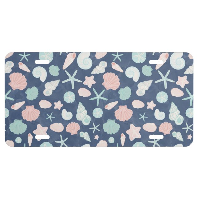 seashells pattern license plate (Front)