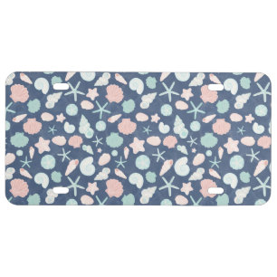 seashells pattern license plate