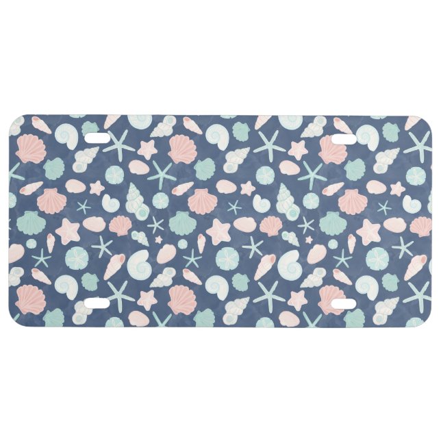 seashells pattern license plate (Front)