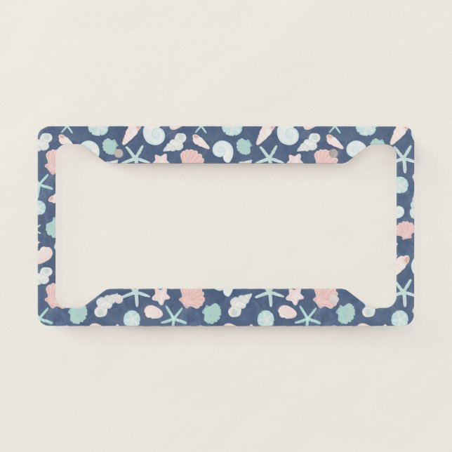 seashells pattern license plate frame (Front)