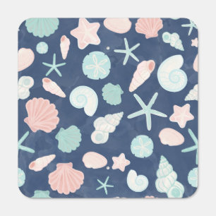 seashells pattern metal sign