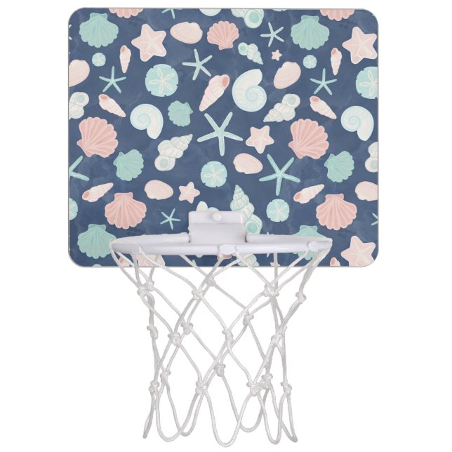 seashells pattern mini basketball hoop (Front)
