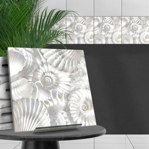 Seashells pattern _ Mother of pearl Ceramic Tile