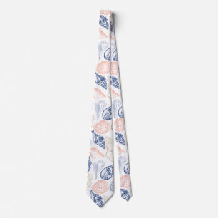 Seashells Pattern Neck Tie