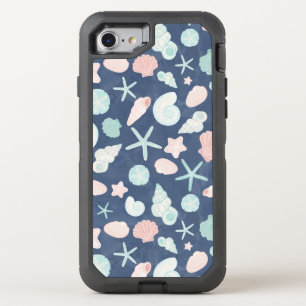 seashells pattern OtterBox defender iPhone SE/8/7 case
