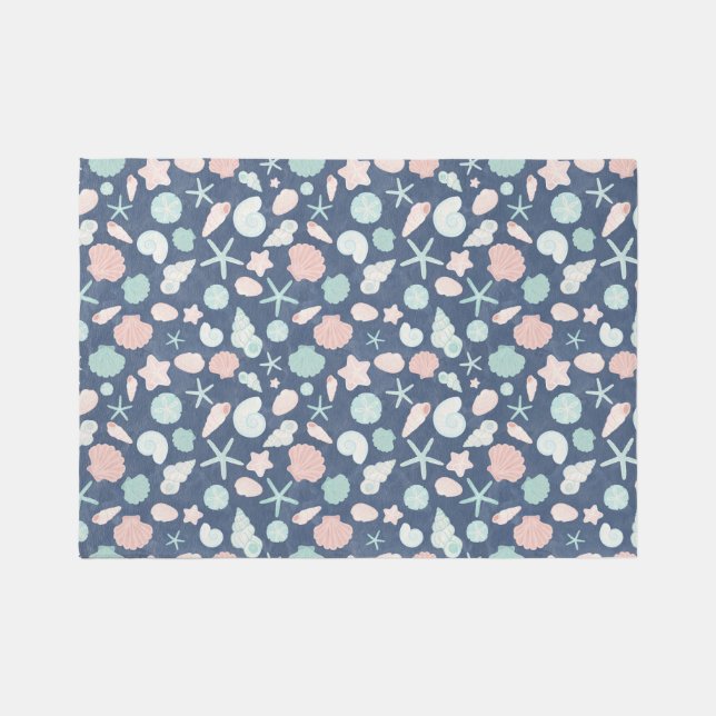 seashells pattern outdoor rug (Front)