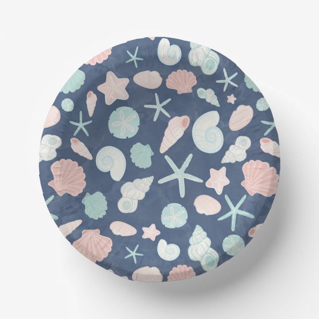 seashells pattern paper bowls (Front)