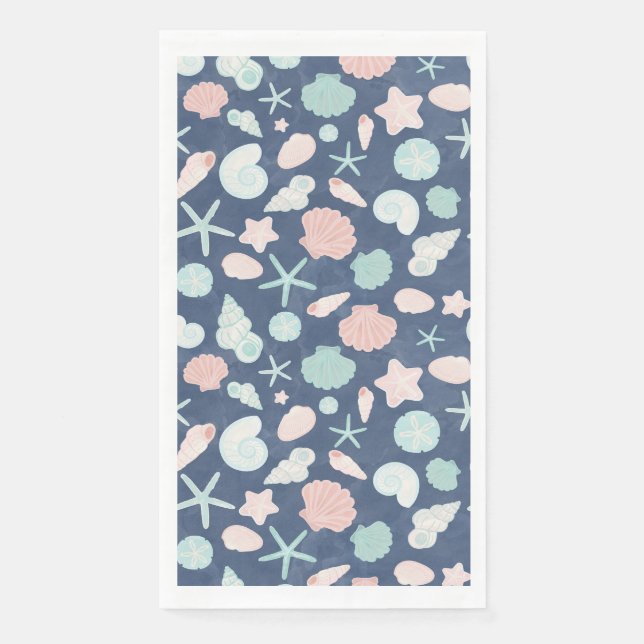 seashells pattern paper guest towels (Front)