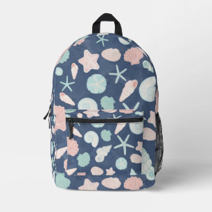 seashells pattern printed backpack