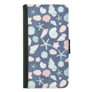 seashells pattern samsung galaxy s5 wallet case
