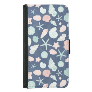 seashells pattern samsung galaxy s5 wallet case