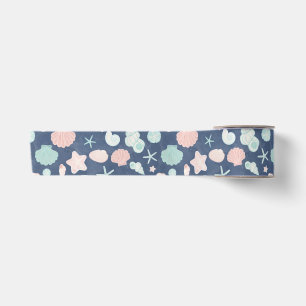 seashells pattern satin ribbon
