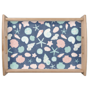 seashells pattern serving tray