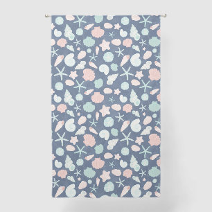 seashells pattern sheer curtains