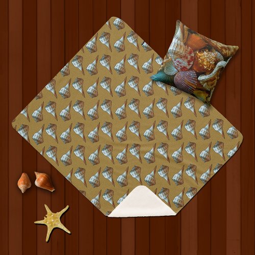 Seashells Pattern Sherpa Blanket