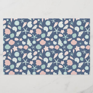 seashells pattern stationery