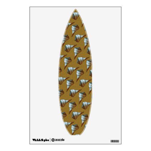 Seashells Pattern Surfboard Wall Decal