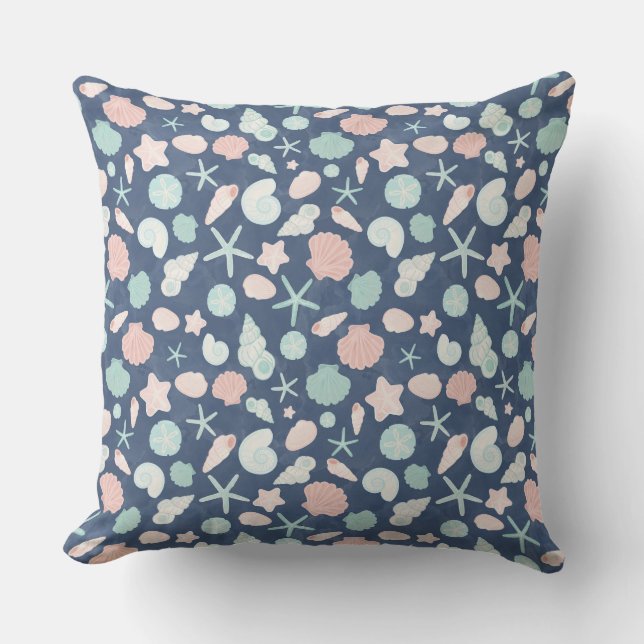 seashells pattern throw pillow (Front)