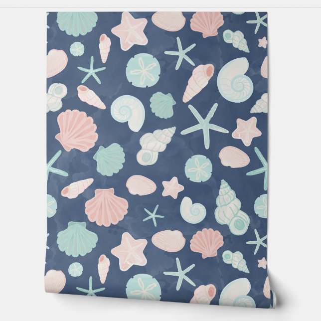seashells pattern wallpaper  (Unrolling)