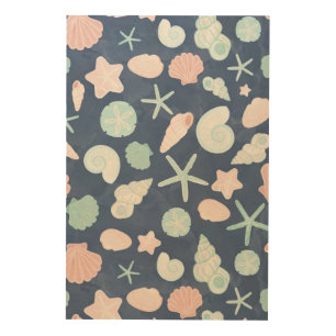 seashells pattern wood wall art