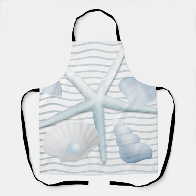 Seashells & Pearls Apron (Front)