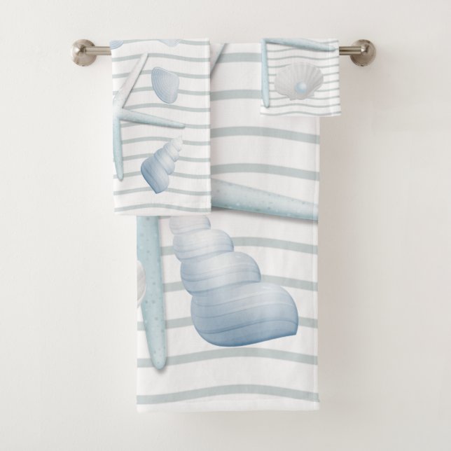 Seashells & Pearls Bath Towel Set (Insitu)