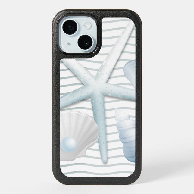 Seashells & Pearls iPhone 15 Case (Back)