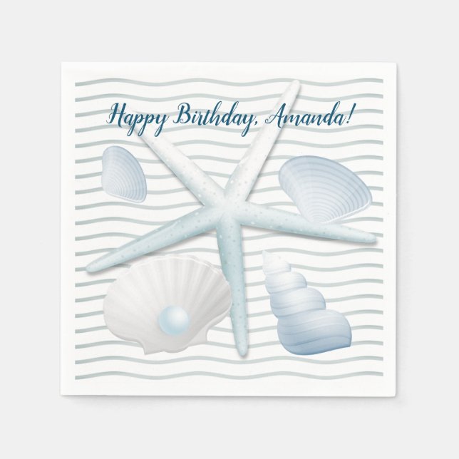 Seashells & Pearls Napkins (Front)