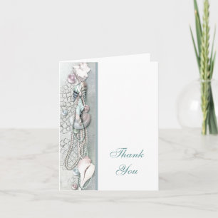 Seashells Pearls Tropical Beach Thank You Card