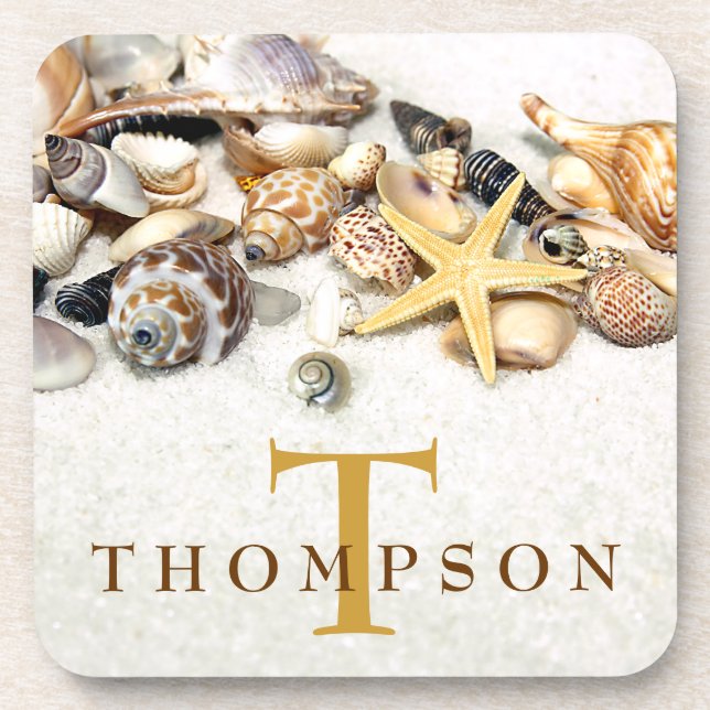 Seashells Personalized Coasters (Front)