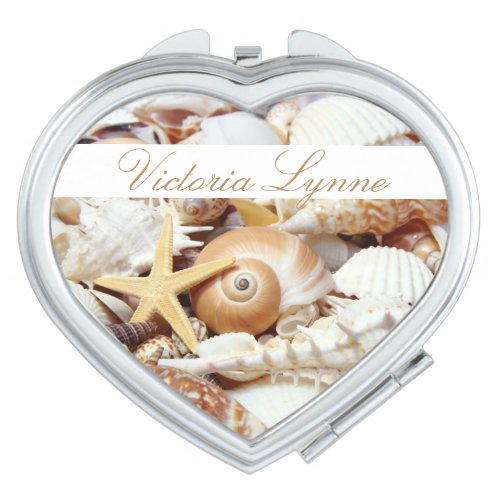 Seashells Personalized Compact Mirror