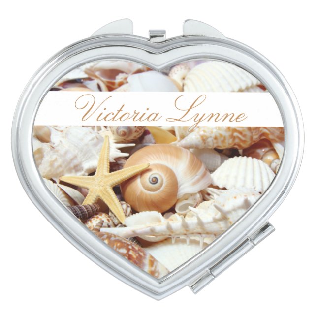 Seashells Personalized Compact Mirror (Front)