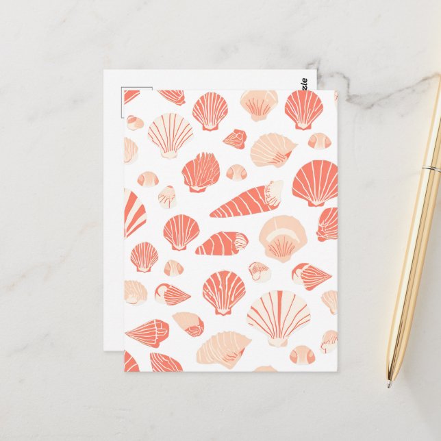 Seashells Pretty Coastal Postcard (Front/Back In Situ)