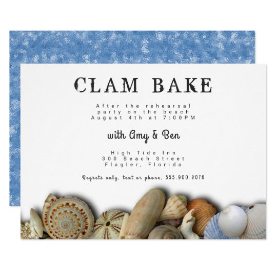 Seashells Rehearsal Dinner Clam Bake Invitatation Invitation