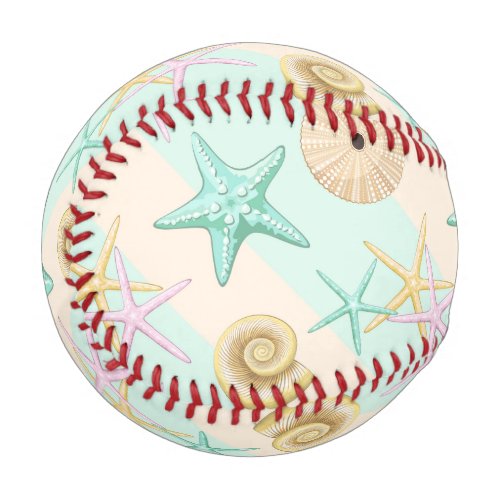 Seashells Retro Pastel Sea Life Baseball