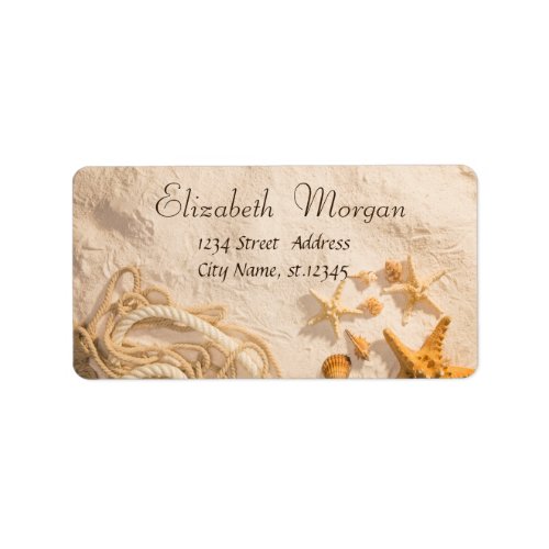 Seashells Rope Sand  Label