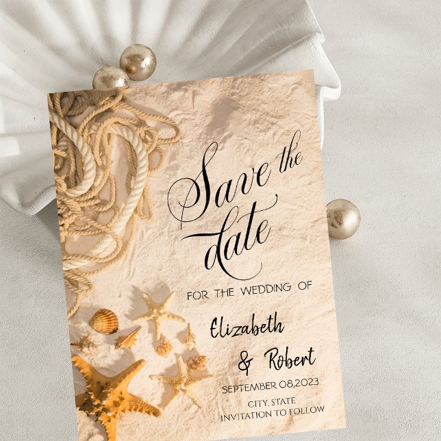 Seashells Rope Sand Save The Date (Creator Uploaded)