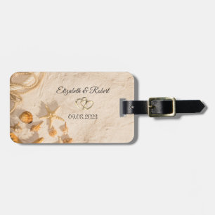 Seashells Rope Sand Wedding Luggage Tag