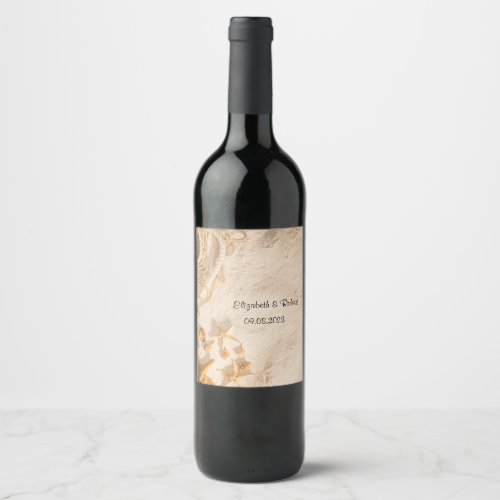 Seashells Rope Sand  Wine Label