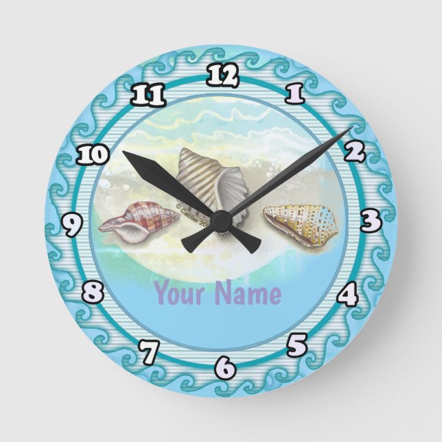 Seashells Round Clock (Front)