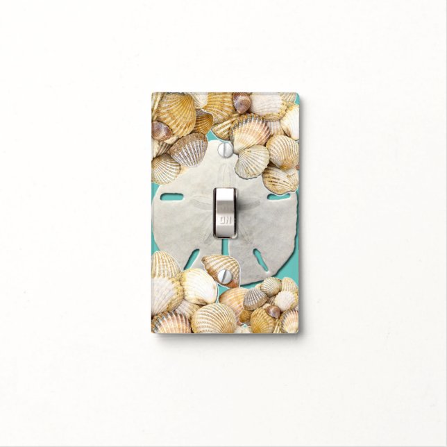 Seashells, Sand dollar, Nautical Light Switch Cover (In Situ)