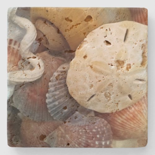 Seashells Sand Dollar Stone Coaster