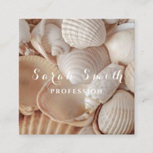 Seashells Sea Beach Beige Nature Square Business Card