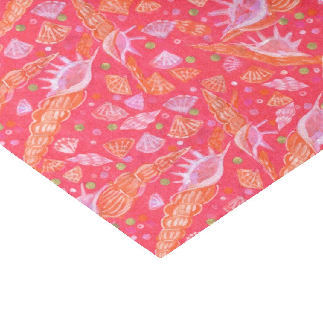 Seashells Sea Shells Mollusk Nautical Pattern Red Tissue Paper | Zazzle