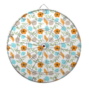 Seashells Sea Snail Orange Flower Green Leaves Dart Board