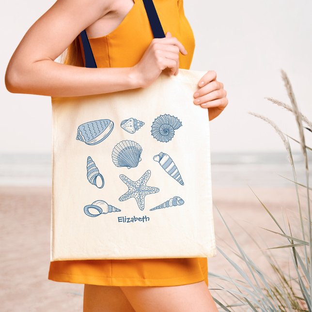Seashells & sea star - personalized tote bag (Creator Uploaded)
