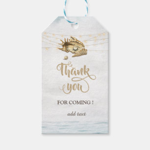 Seashells,Sea,String Lights Script Gift Tags
