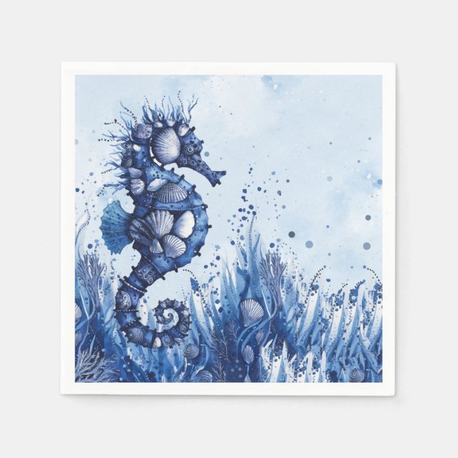 Seashells Seahorse Napkins (Front)