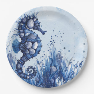 Seashells Seahorse Paper Plates