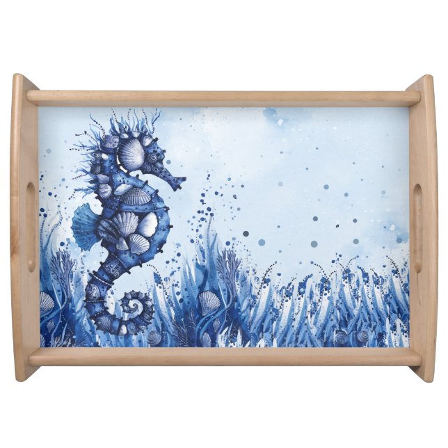 Seashells Seahorse Serving Tray (Front)